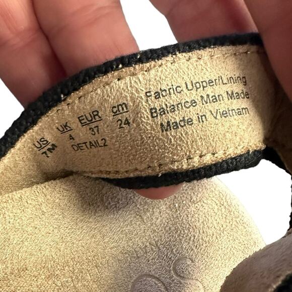 Soul Naturalizer Detail Sandals Open Toe Espadrille Size 7 Black Tan - Picture 4 of 7